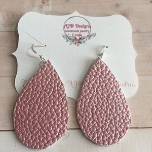 Faux leather teardrop pastel colored earrings